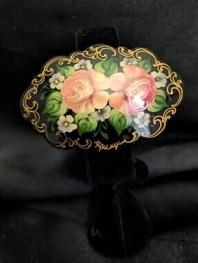 #28. Hand Painted Russian Brooch